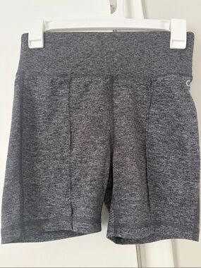 Women’s High-Waist Athletic Shorts - Dark Heather Gray - Brushed Jersey Soft